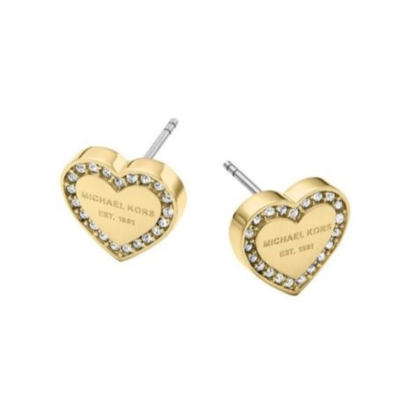 Michael Kors Jewelry - Last one! Michael Kors Pave Heart Stud Earrings